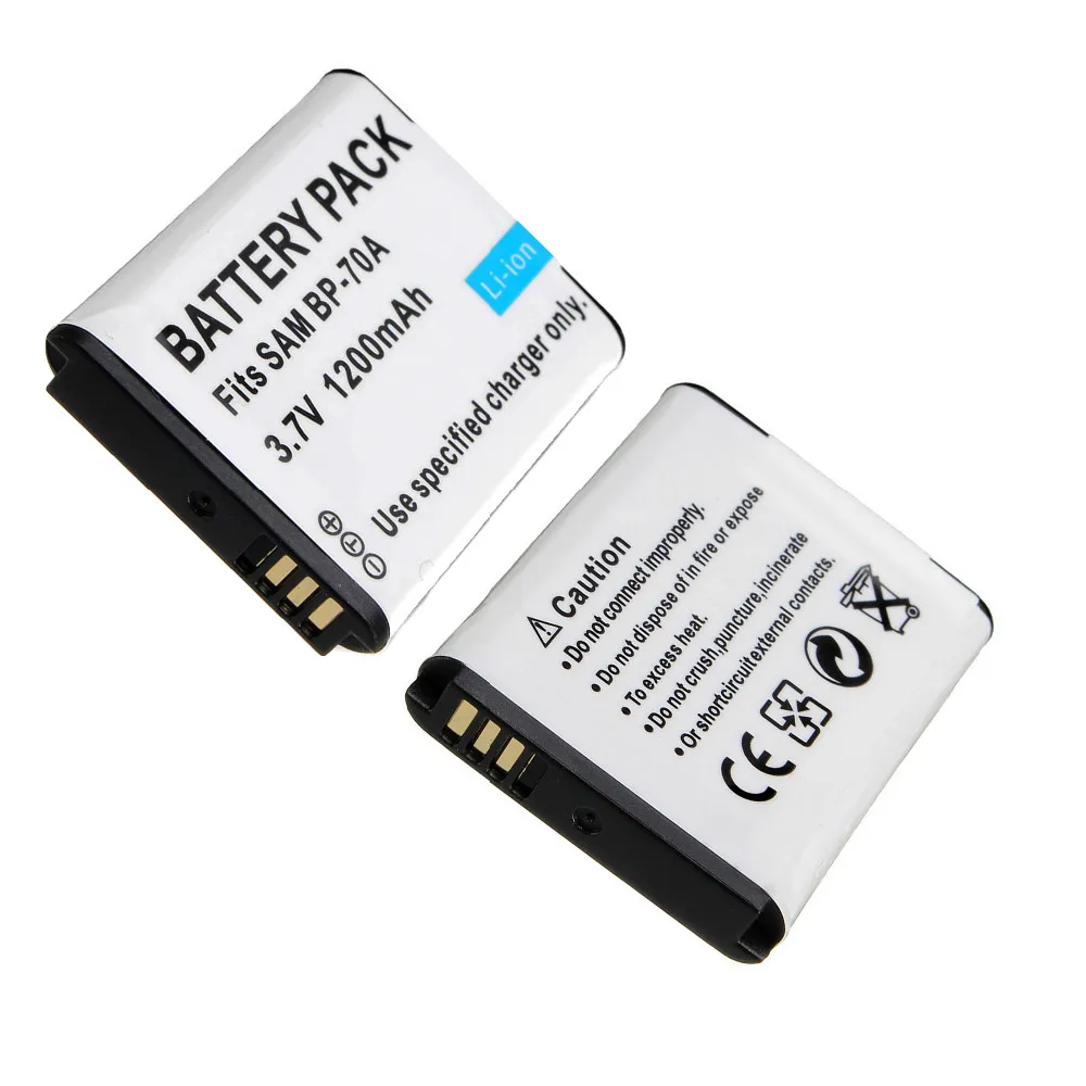 Высокое качество 1200 мА/ч BP70A 70A BP Li Ion Батарея для SAMSUNG ES65 ES70 TL105 TL110 PL100|Аккумуляторы