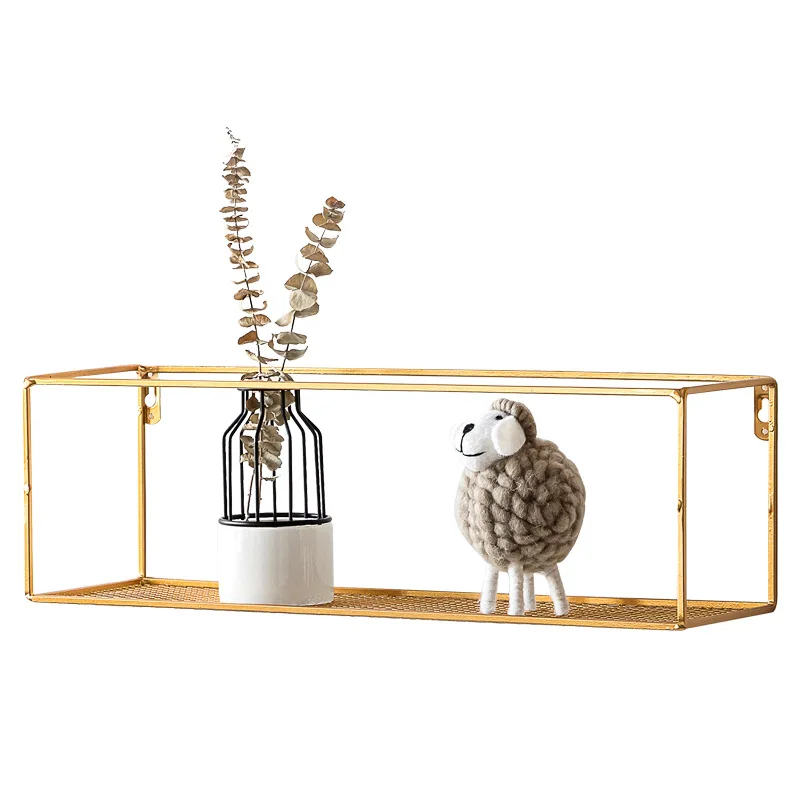 

Nordic Iron Wall Shelf Hanging Rack Frame for Wall Holder Display Storage Box Mesh Wire Metal Room Organizer Flower Wall Stand