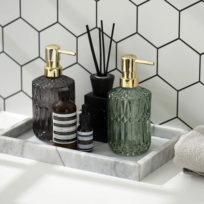 400 мл дозатор мыла шикарная стеклянная Пустая бутылка с запасными веществами для