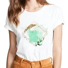 Футболка женская с круглым вырезом, милый мультяшный принт для девушек, Модный повседневный белый креативный топ с коротким рукавом в стиле Харадзюку