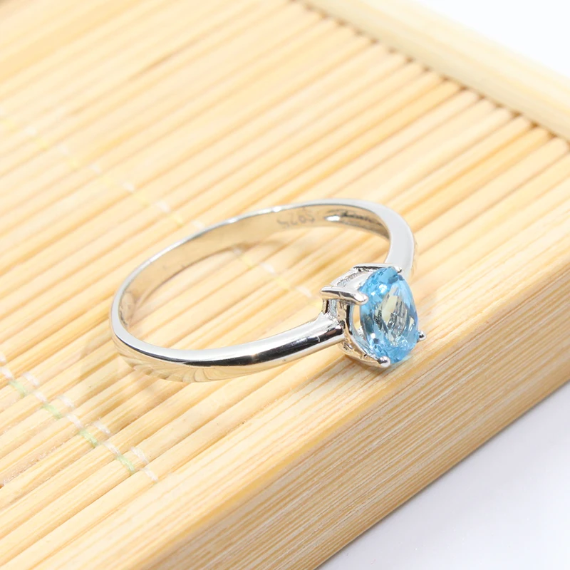 Горячая продажа Гарантия 100% Натуральный топаз модное Кристальное кольцо 925