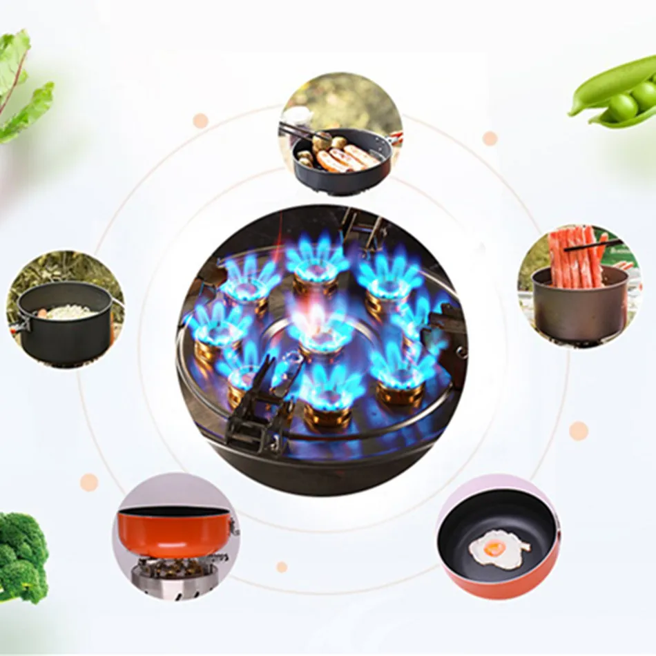 Nine-head Кемпинг пожарная плита яростно самоуправляемая экскурсия высокомощный