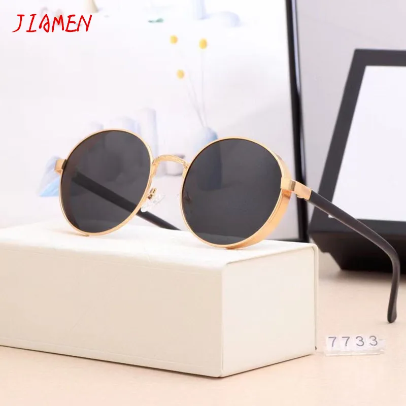 

High quality Classic Steampunk Sunglasses Men Women Retro Gothic Round Male's Glasses Fashion Metal Driving Goggle UV400