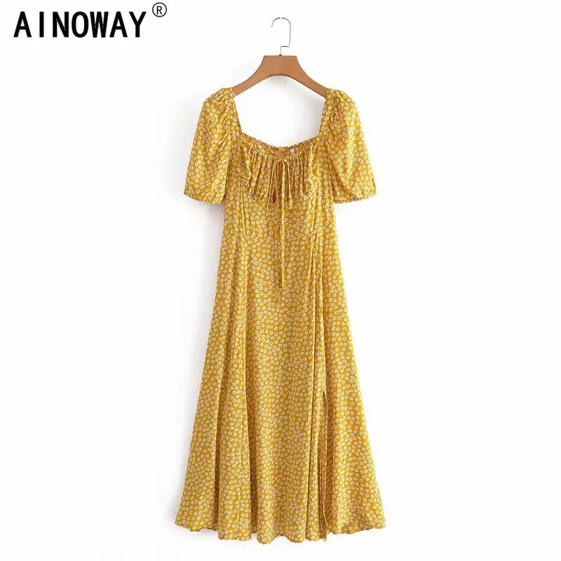 Платье женское винтажное в богемном стиле шикарное пляжное Плиссированное Макси