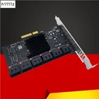 Карта-переходник Chi a Mining на 12 портов SATA 3,0 PCIe, SATA контроллер SATA3, 6 ГБ, переходник PCI Express X4 на SATA, переходник для расширения карты