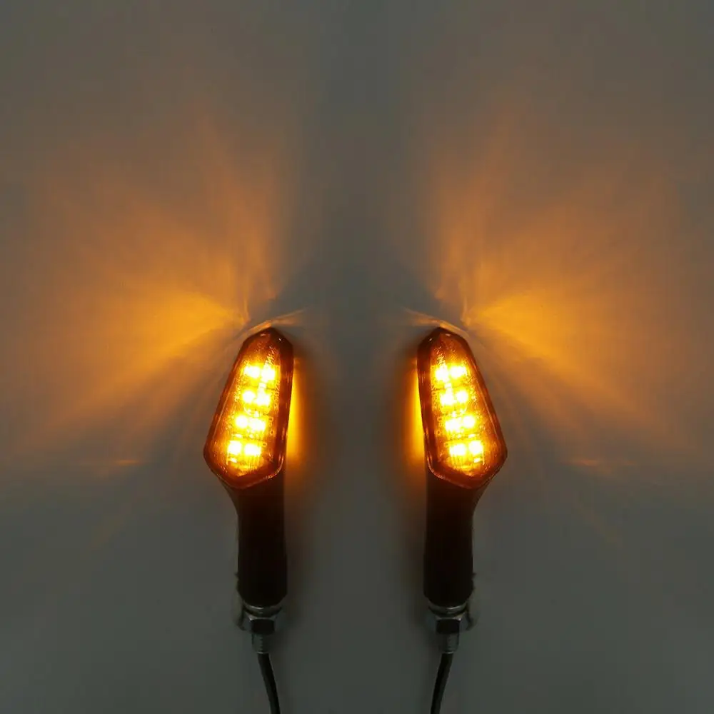 

2 x Amber Turn Signal LED Blinker Light Indicator Smoke Lens Universal Motorcycle Lamp