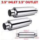Автомобильный выхлопной глушитель, универсальный глушитель из нержавеющей стали, 2 шт., 63 мм, 2,5 дюйма