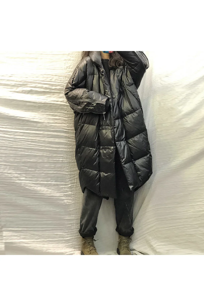 

DMLFZMY 2021 Winter new women's fashion European and American style down coat women's mid-length thick warm cotton coat wet