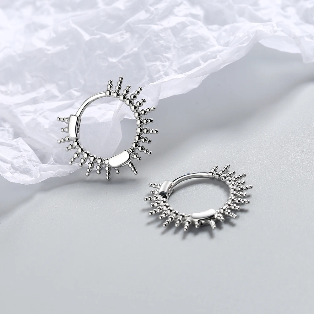 

925 Sterling Silver 2021 New Women's Fashion Jewelry High Quality Round Orange Earrings Golden Silver Earrings