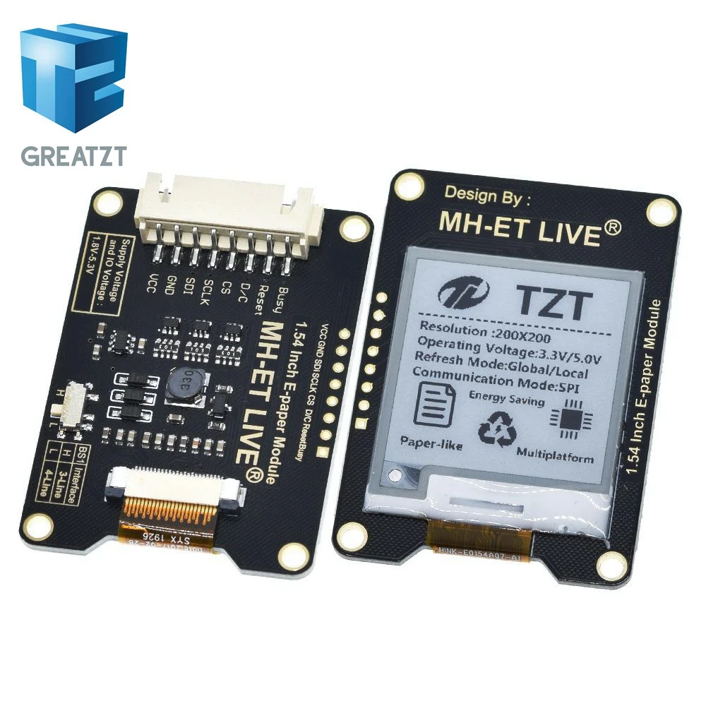 Модуль электронной бумаги GREATZT 1 54 дюйма E Ink экран дисплея EInk SPI поддержка