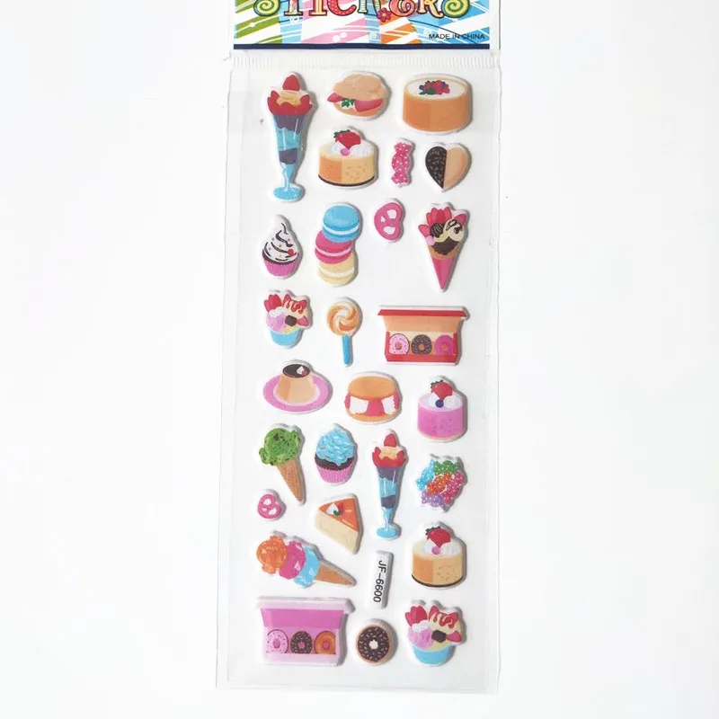 6 Sheets Cute Bubble Cake Stickers Creative Dessert Food Ice Cream Adesivos Korean Stationery Supplies Kids Sticky Notes Label | Игрушки и