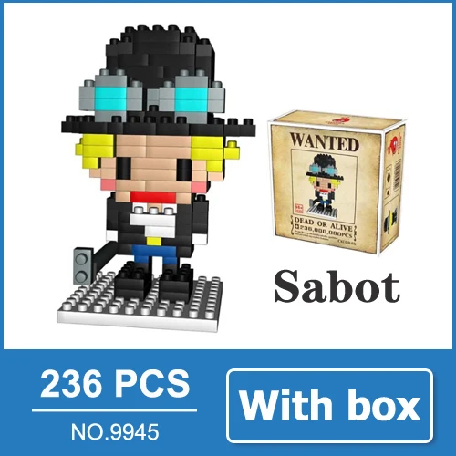 Sabot with box One Piece Ван Пис фигурки из аниме Луффи Эйс Нами Зоро Чоппер Санджи Робин фигурки аниме игрушка мини конструктор подарок для детей парень - Цвет: Sabot with box