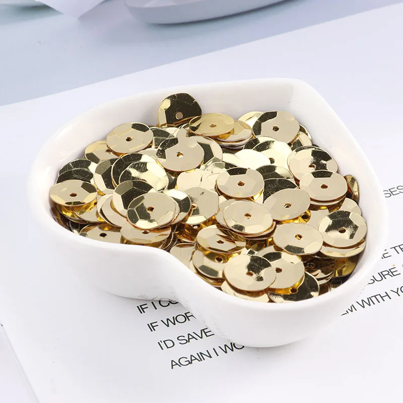 360 шт./лот 8 мм Кубок круглый свободные пайетками Швейные Craft на основе серебра