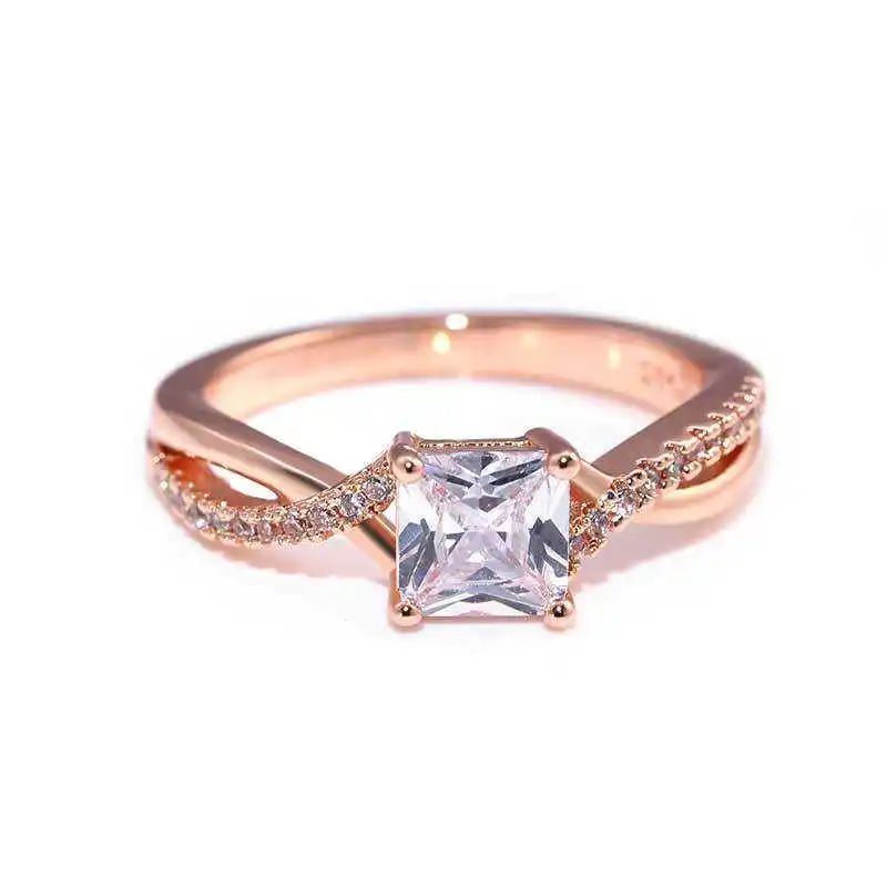 

Размер 6-10 обручальные кольца белого розового золота женские ювелирные изделия обручальное кольцо для женщин