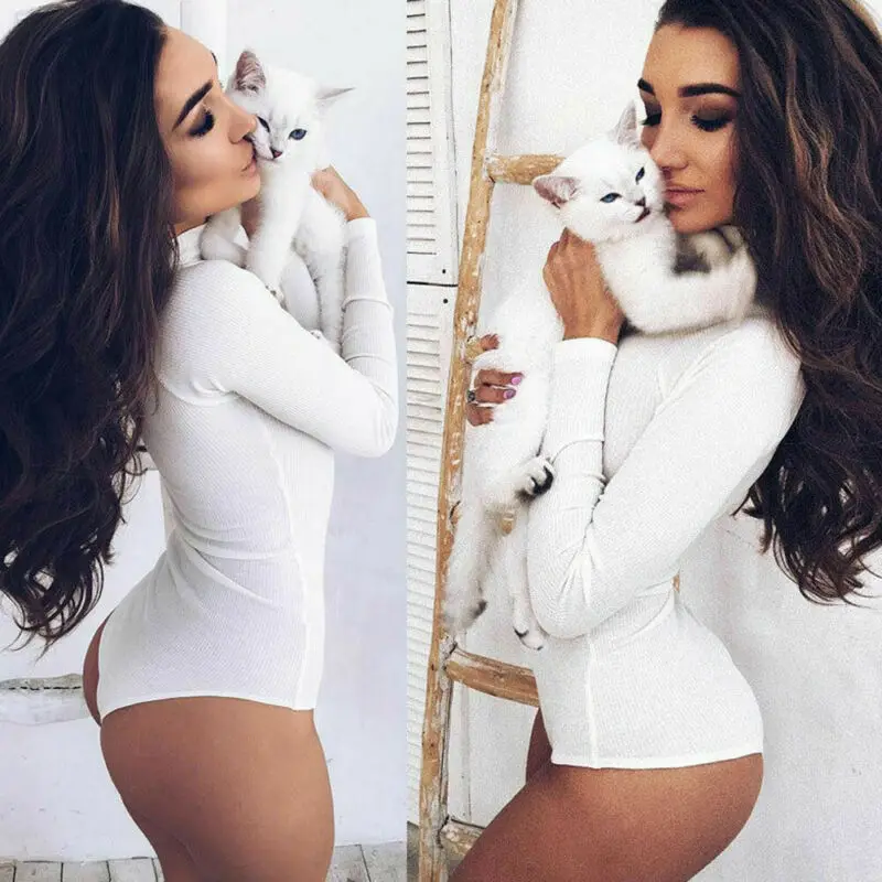 Женское боди с длинным рукавом большого размера | Женская одежда