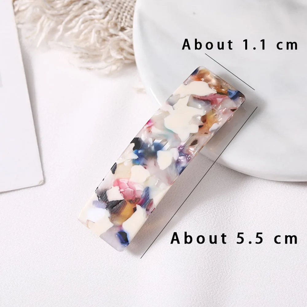 

New Women Elegant Sweet Acetate Leopard Print Rectangle BB Hairpin Headwear Hair Clip Barrette Headband Fashion Hair Accessories