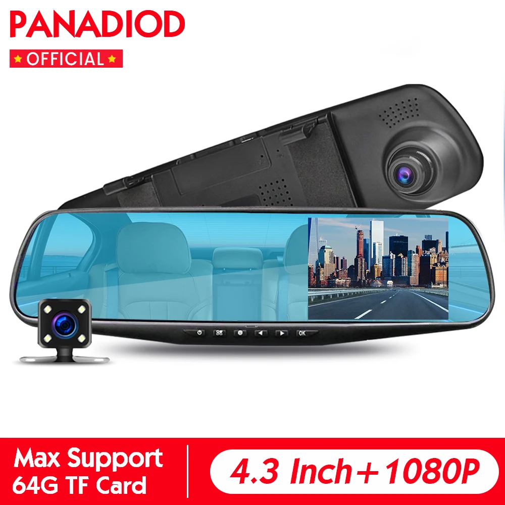 4 3 дюймов Видеорегистраторы для автомобилей авто зеркало Регистраторы 1080P FHD
