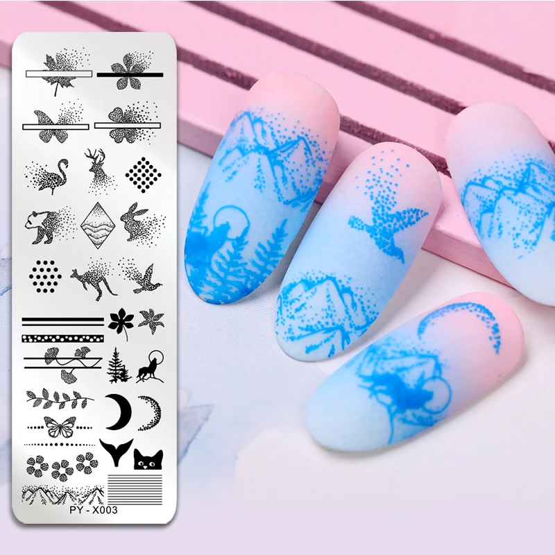 Пластины для штамповки ногтей PICT YOU трафареты нанесения лака на ногти с животными