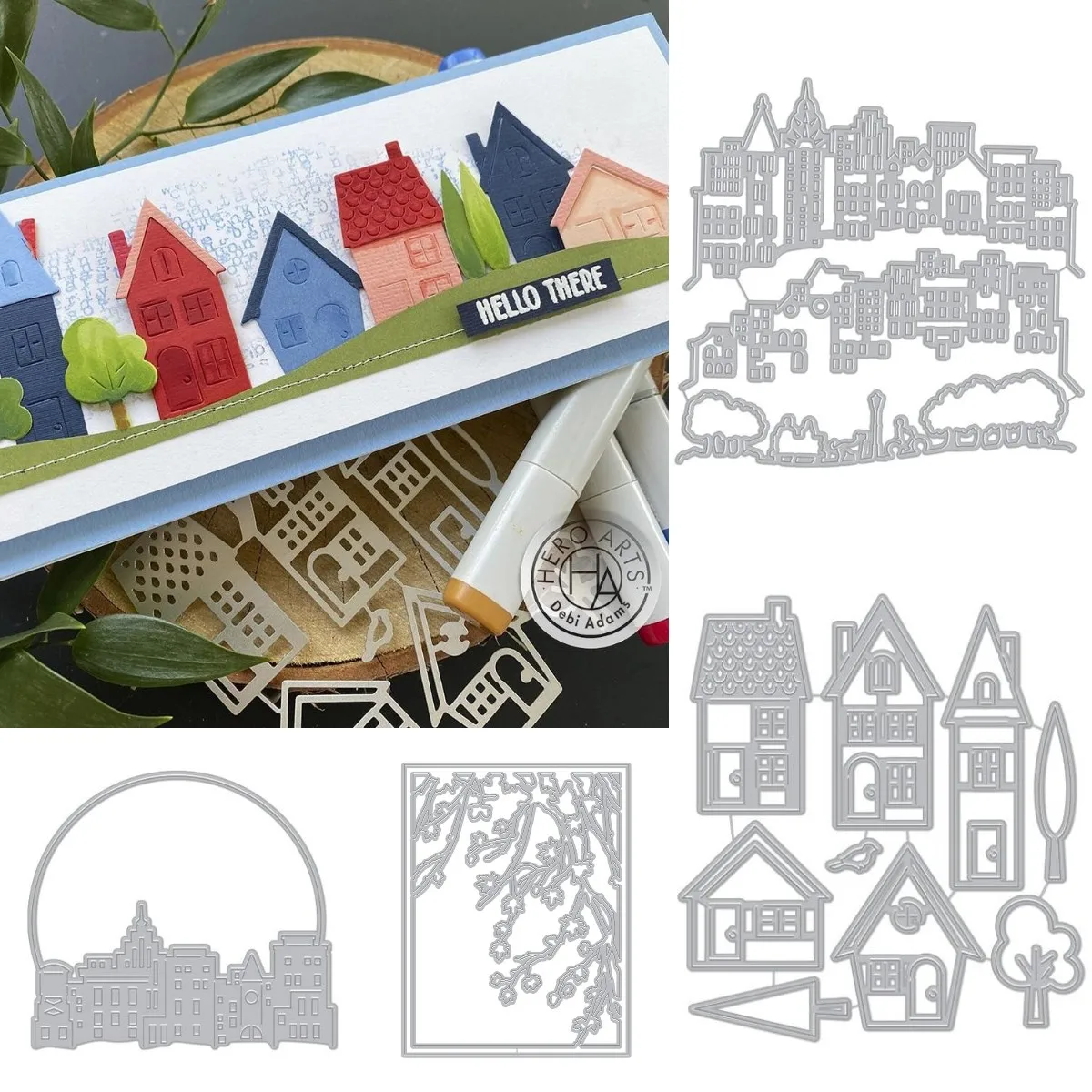 

House And Tree 2021 New Metal Cutting Dies Flower Cut Die Mold Scrapbook Paper Craft Knife Mould Decor