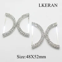 lkeran 48x52mm h shape rhinestone buckles 5pcslot wedding decoration for crystal ornaments chair sash ribbon slider