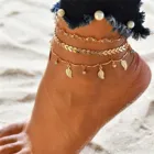 3 шт.компл. простые ножные браслеты золотого цвета на цепочке для дам женские ножные браслеты заполненные персонализированными ножнами пляжные аксессуары в подарок