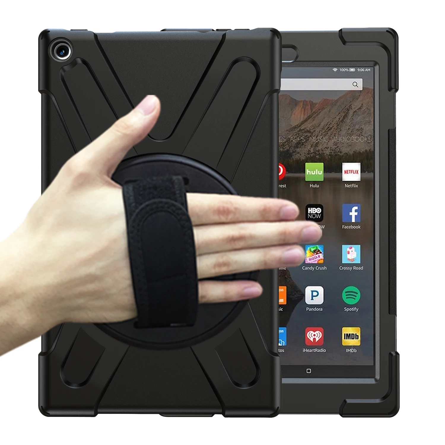 Чехол для планшета для Amazon Fire HD 10 чехол Чехол Funda дети Безопасный противоударный сверхмощный силиконовый Жесткий подставка для рук держатель