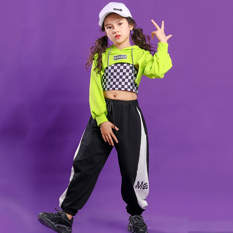 

Kids Hip Hop dancing Clothing Hoodie Sweatshirt Crop Top T Shirt Tank top Jogger Pants Girl Dance wear Costume Festival Clothes