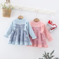 autumn childrens sweater dress korean style fashion winter girl toddler long sleeve birthday party clothes girls dresses