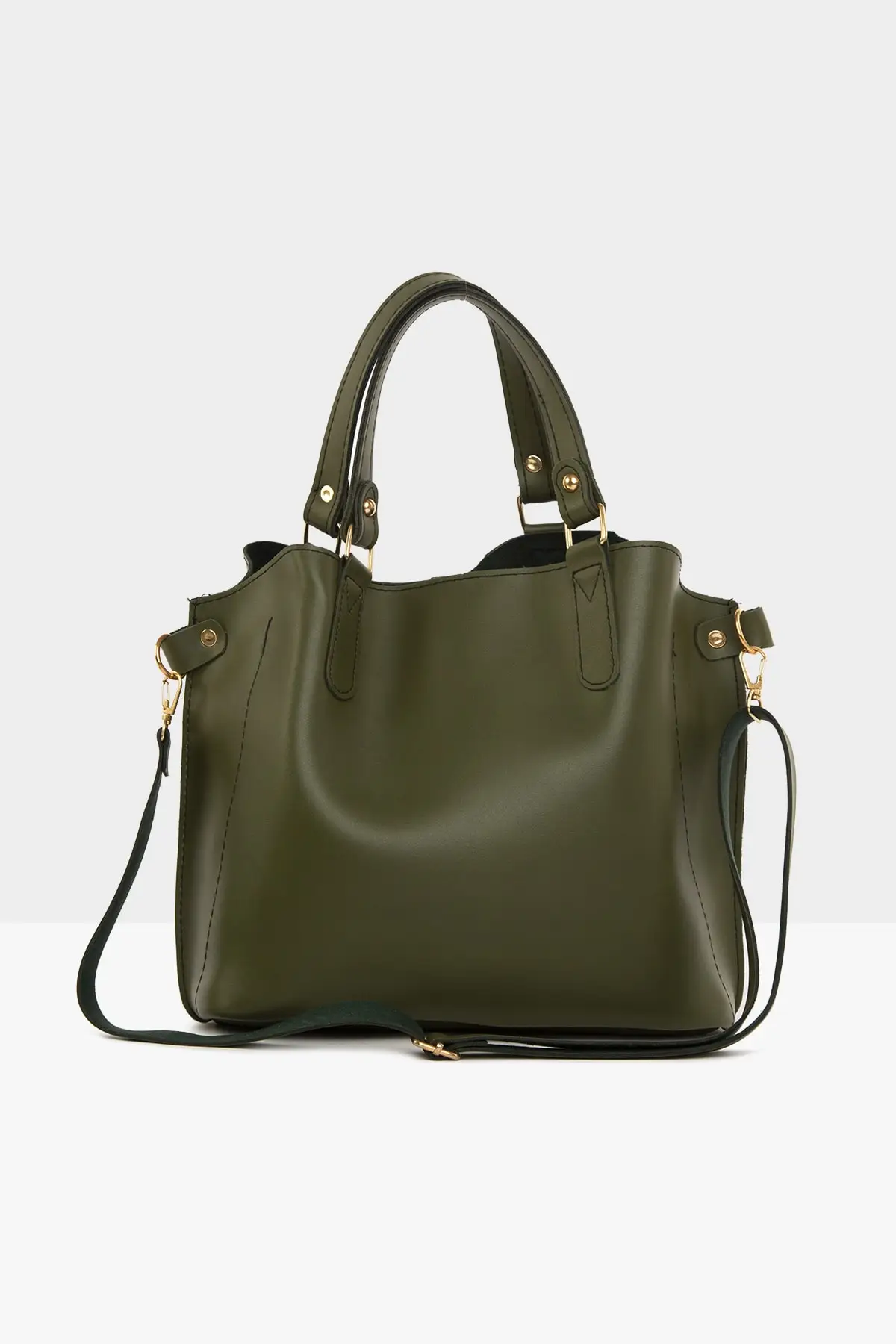 

Bagmori Khaki Women 'S Three Compartment Studs Detail Bag M000002918