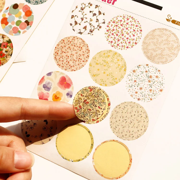 60 шт деко бумага в цветочках наклейка, сделай сам, скрапбукинг дневник точечный стикер вечерние свадебные украшения Печать этикетка с наклейкой