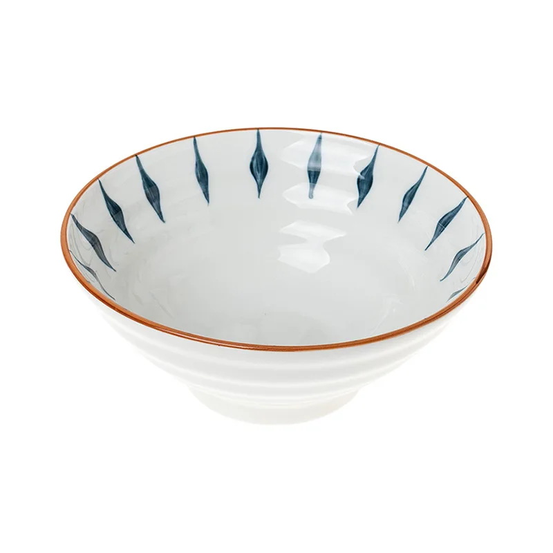 

2021 new bright hand color ceramic salad bowl household ceramic soup bowl wide mouth large instant noodles bowl