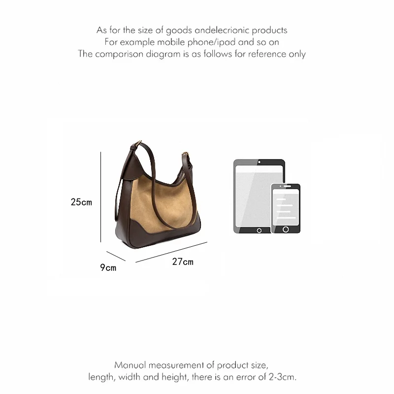 

Jonlily Women Genuine Leather Shoulder Bag Female Fashion Under Arm Bag Elegant Handbag Casual Totes Teens Daybag Purse -KG500