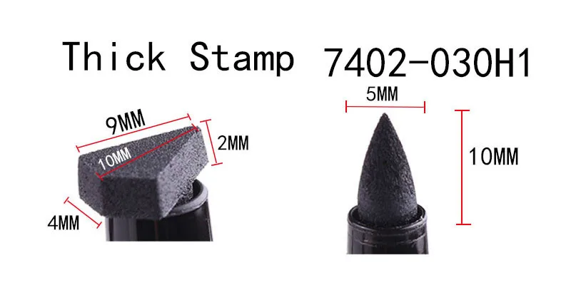 Thick Stamp Бренд Miss Rose подводка для глаз жидкое средство для макияжа Карандаш Водонепроницаемый черный двухсторонний макияж штампы подводка для глаз карандаш 2 типа - Цвет: Thick Stamp