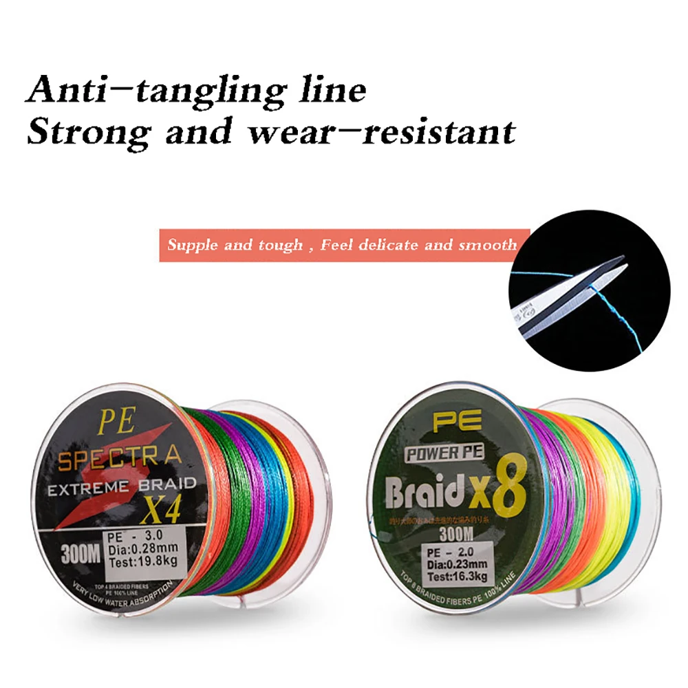 LINNWL Braided Fishing Line Super Strong 4 Strands 8 Carp Multifilament Fly Wire Japanese 100% Pe Saltwater 300M | Спорт и