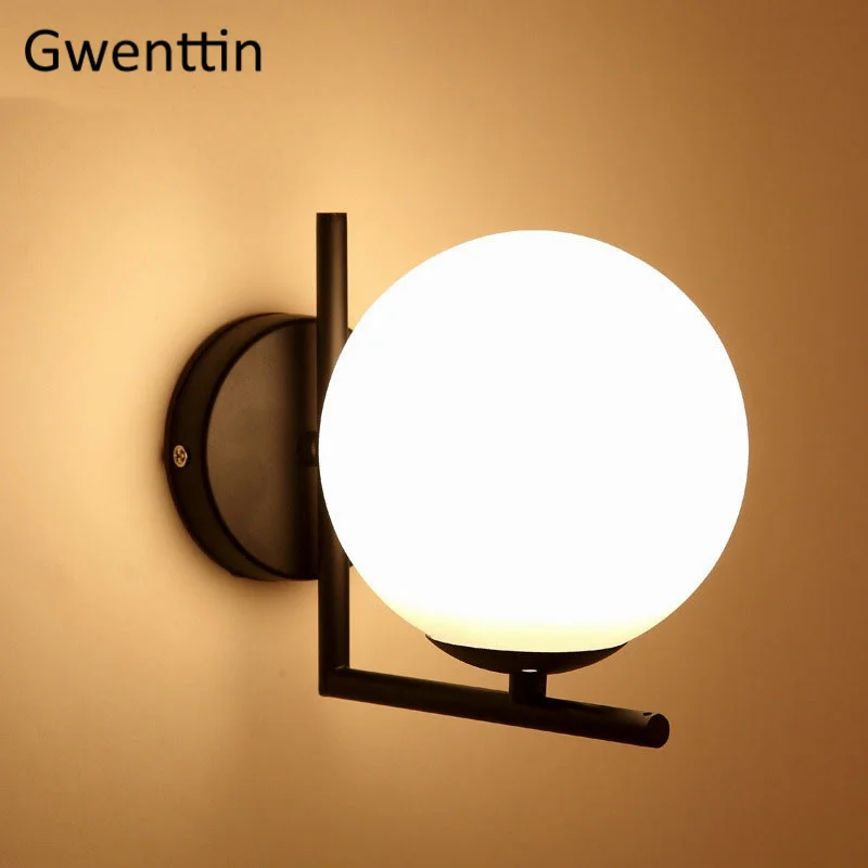 Скандинавские Стеклянные Настенные светильники лампы для спальни прикроватная
