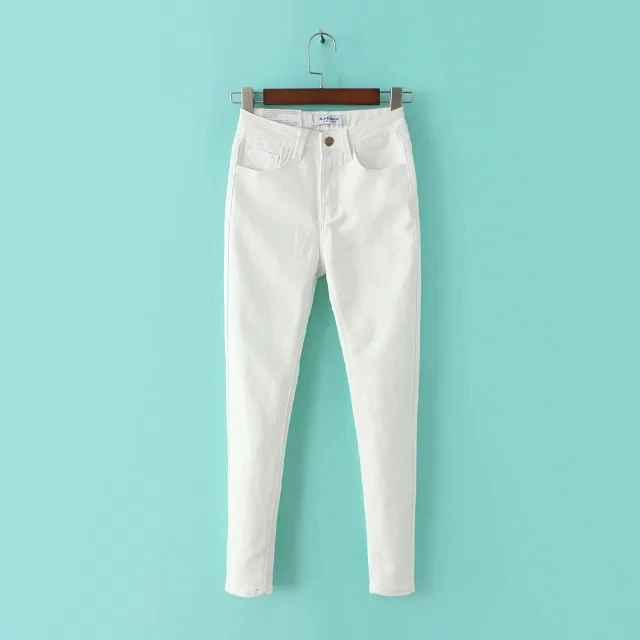 Jenny&Dave England Fashion Jeans Woman Vintage Pencil High Street Elastic Push Up High Waist Jeans Supper Skinny Jeans