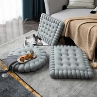 plush creative gray biscuit shape cushion cookie tatami cushion sofa office chair thick cotton decor pillows for living room