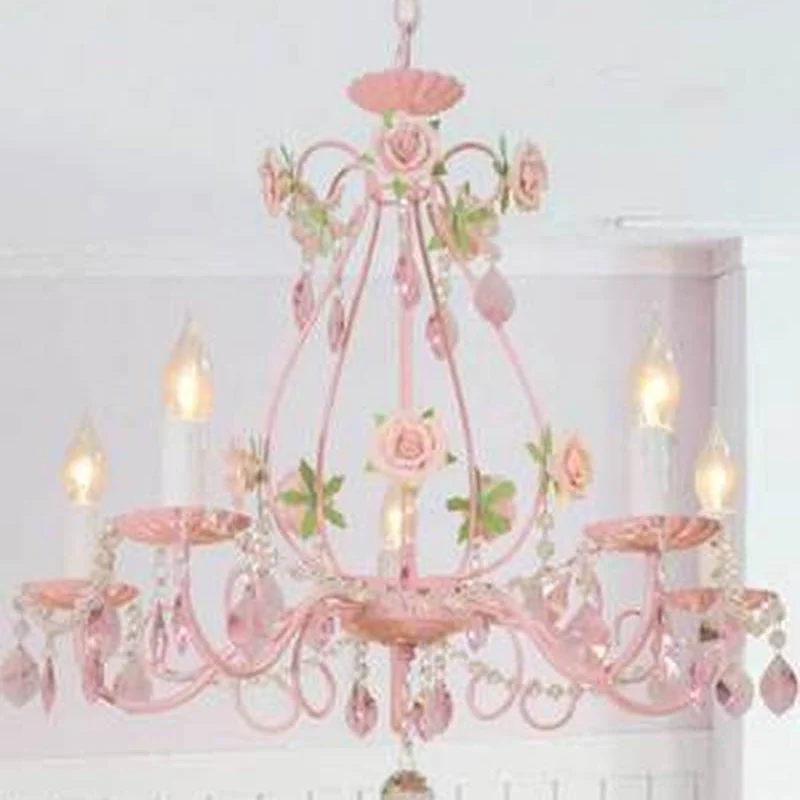 Люстра с розовыми цветами для свадьбы хрустальная люстра розами украшения