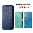 Чехол для Huawei 10X Lite Роскошный чехол-портмоне из искусственной кожи (полиуретан) с Бабочка Флип Чехол для телефона Huawei Honor 10X Lite мобильный телефон Чехол-сумочка