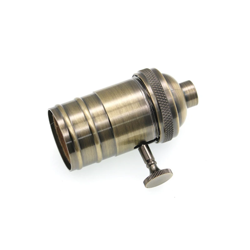 

4pcs Green bronze E27/E26 Aluminum Plating bronze Lamp holder electric light socket lamp cap Lamp Bases adapter knob switch