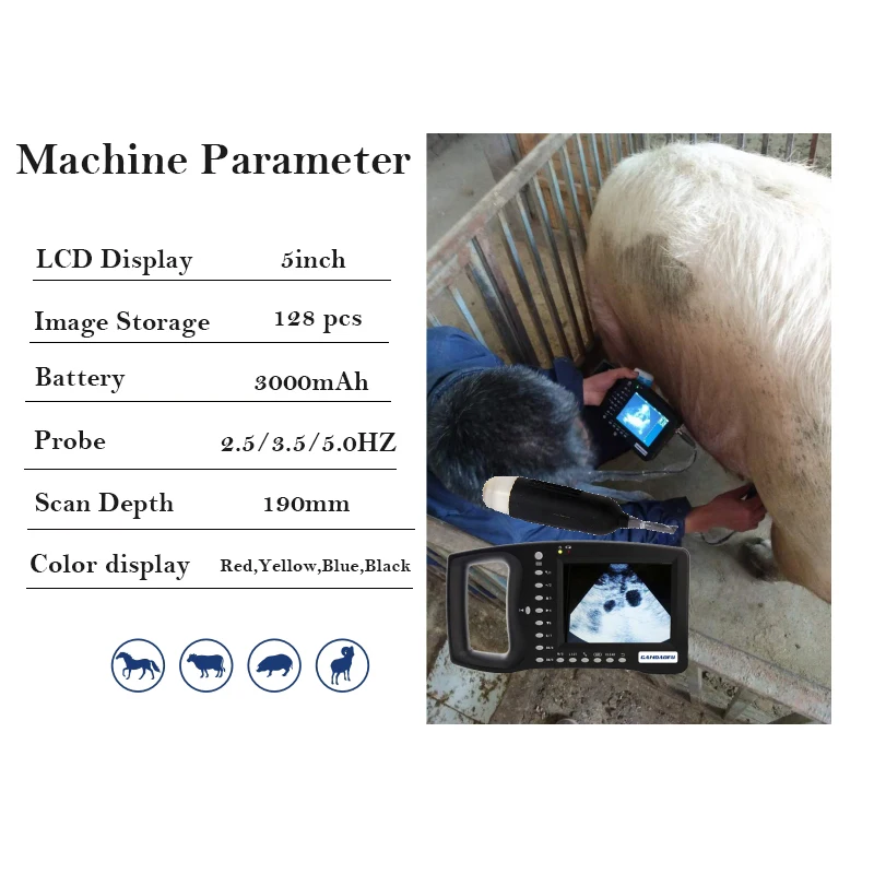Портативный Ветеринарный ультразвуковой сканер для беременных животных собак
