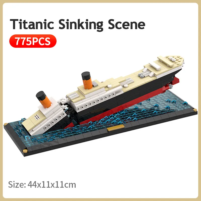 

The Sinking of Titanic Cruise Boat Ship Model Building Blocks 3D Movie Scene Bricks Educational DIY Toys Hobbies for Kids Gifts