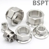 14 to 2 stainless steel tri clamp 25 4mm 50 5mm 64mm 77 5mm bspt hexagonal female adaptor tc tri clamp female parts ss304
