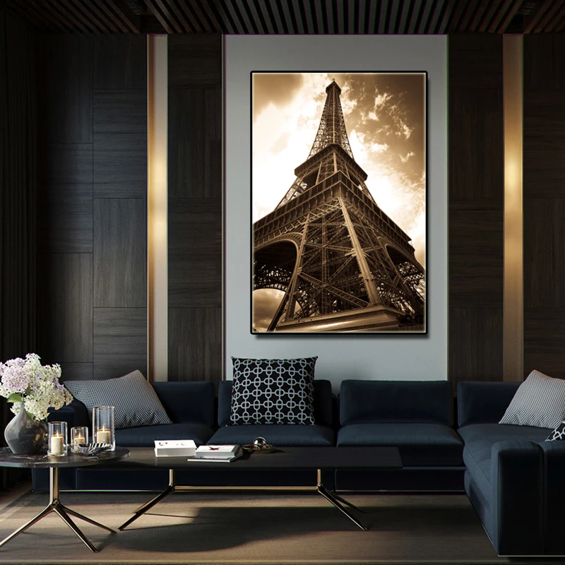 Холст настенные картины Париж башня Ретро Настенные постеры для дома