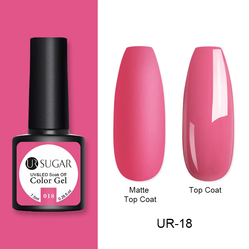 018 Ur Sugar 7,5 мл матовый термальный Гель-лак матовый эффект Температура Изменение цвета замочить от УФ-Гель-лак для маникюра гель-арт для ногтей - Цвет: 018