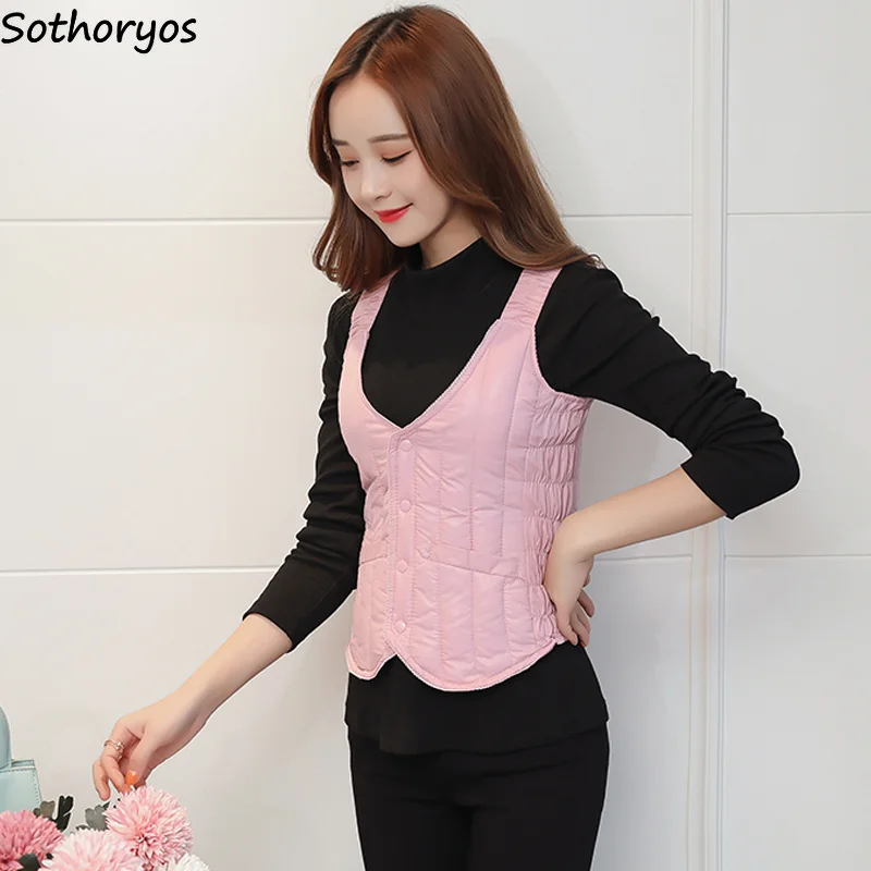 

Vests Women 2020 Winter All-match Leisure Printed O-neck Womens Waistcoats Short Style Simple Warm Soft Females Waistcoat Korean