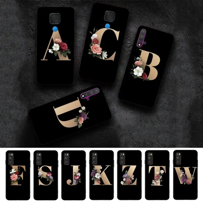 TOPLBPCS пользовательский 26 Английский имя буквы цветок начальный телефонный чехол
