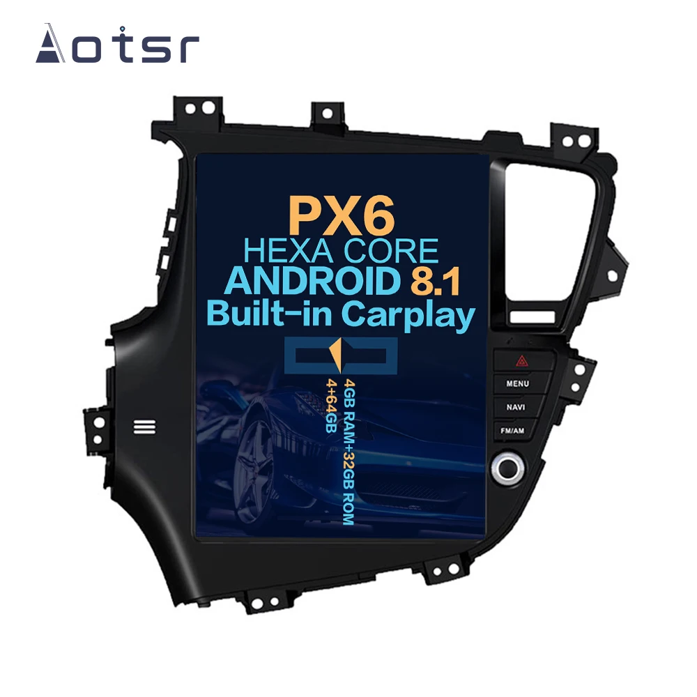PX6 4 Гб ОЗУ Тесла стиль Android 8,1 Автомобильный gps навигация для KIA Optima KIA K5 2010-2013 Мультимедиа Видео автомобильный радиоприемник проигрыватель ISO lcd