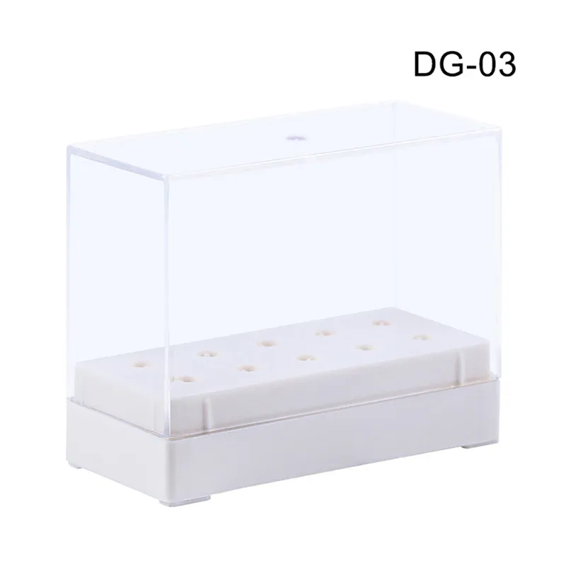 White 10 Holes Коробка для хранения сверл для ногтей пустой стенд дисплей акриловый контейнер для ногтей Резак для фрезерного станка аксессуары для маникюра - Цвет: White 10 Holes