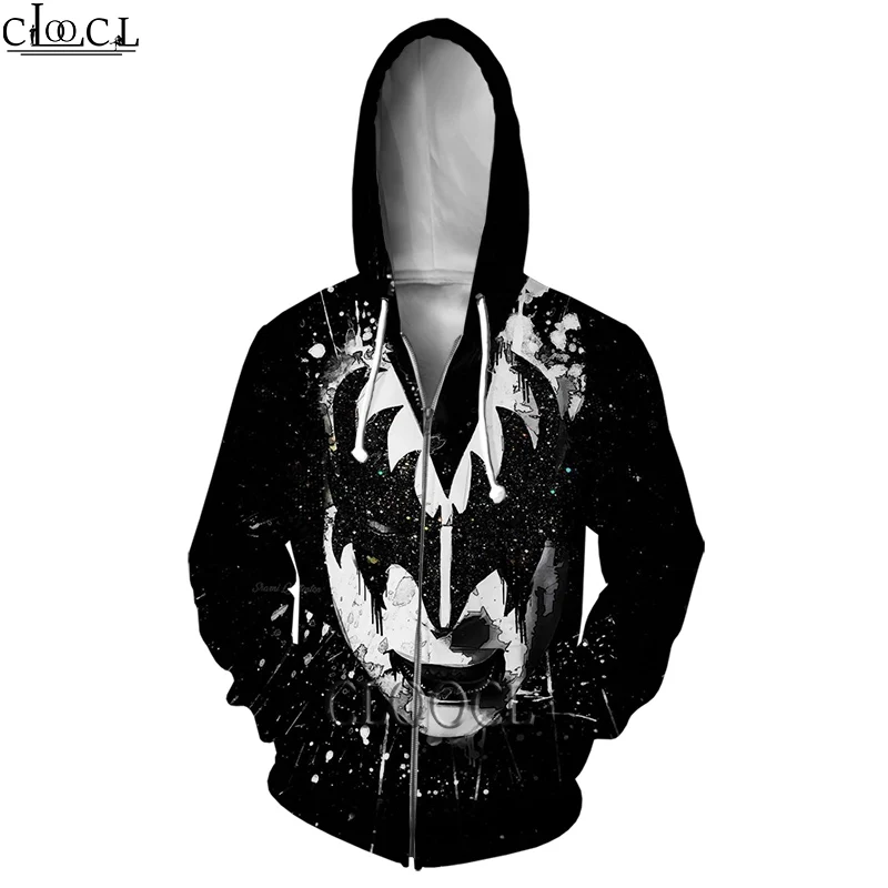 

CLOOCL Newest Rock Singer KISS Band 3D Print Zipper Hoodies Pullover Men Women All-match Funny Casual Tops Drop Shipping